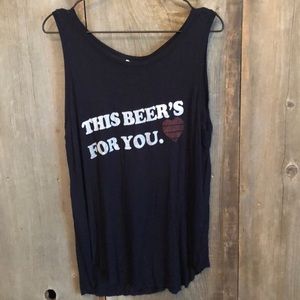 Brokedown Beer Graphic Tank Top in Black Size Medium